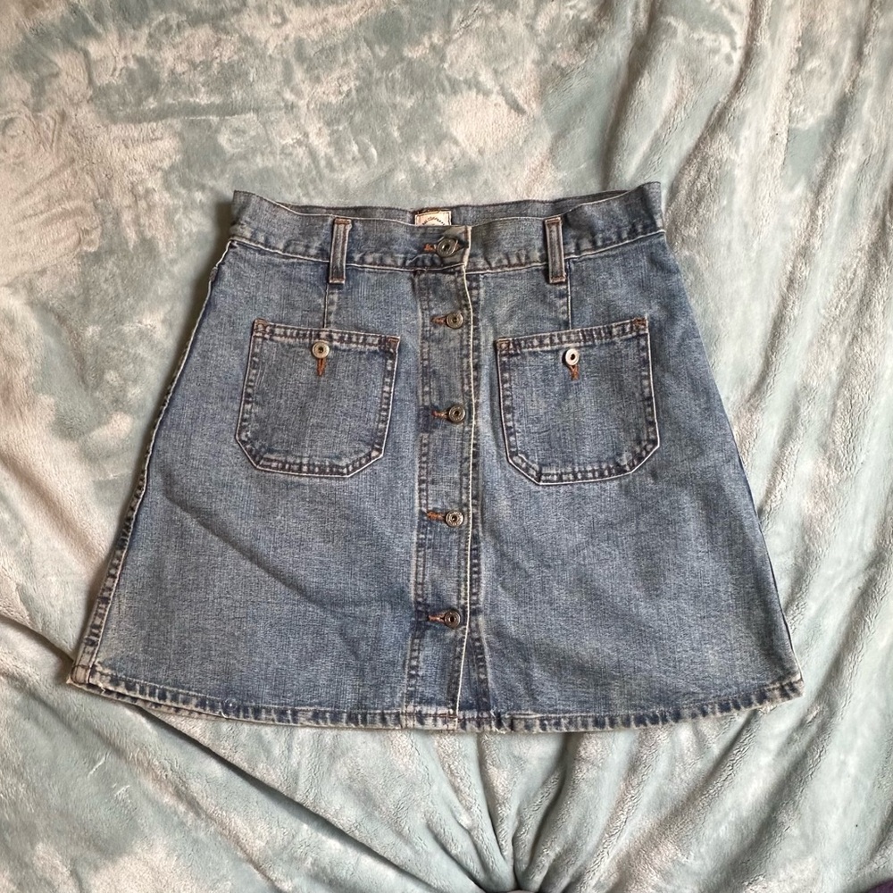 Vintage Blue Denim Button Down Skirt